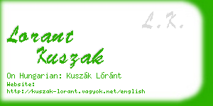 lorant kuszak business card