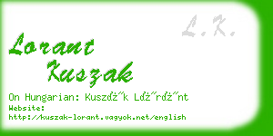 lorant kuszak business card